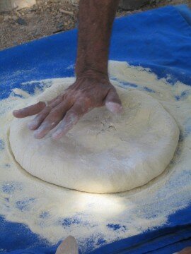 MBarak making bread