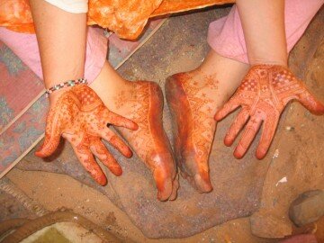 After being hennaed by nomadic women, Christmas 2005