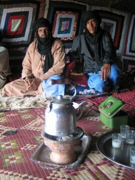 Inside a nomadic tent, somewhere near Tan Tan