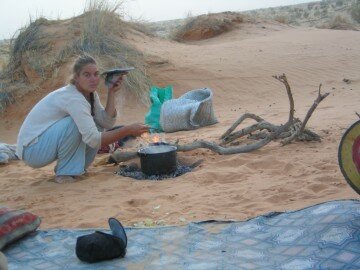 cooking dinner before night falls